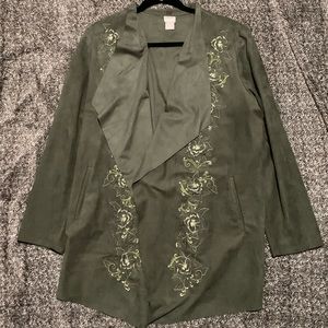 Chico’ Olive microfiber/suede-like Jacket/blazer